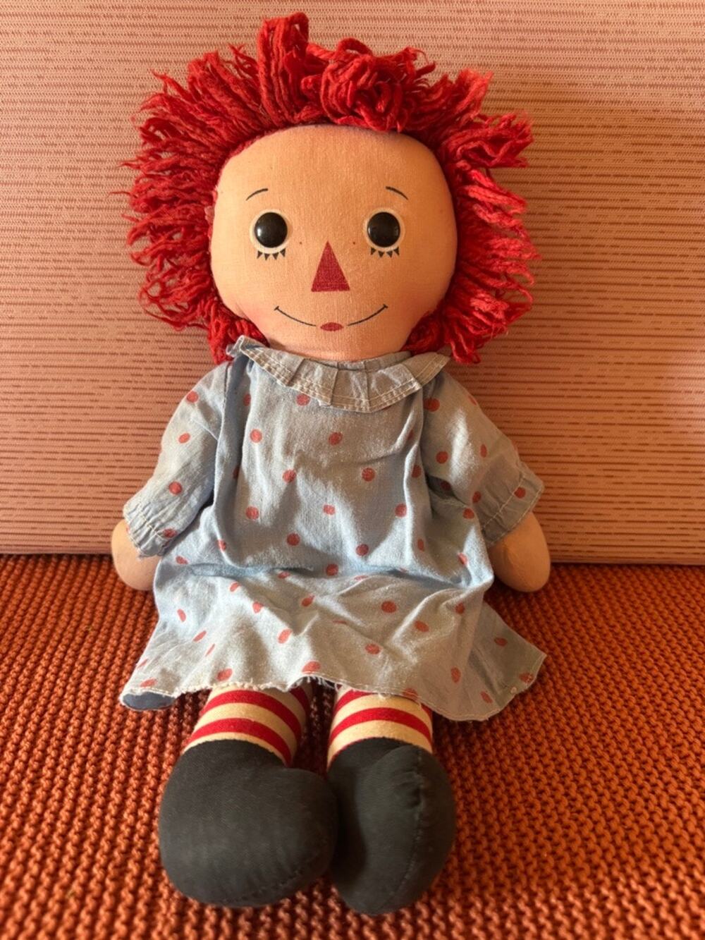 Raggedy Ann Style Rag Doll 15" Unbranded (As-Is)